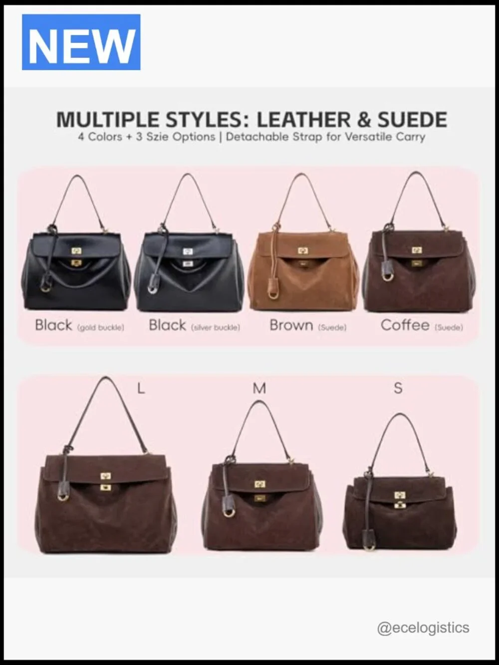 Suede & Leather Tote Bag Satchel Purse for Women Shoulder Crossbody Work